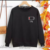 Black sweatshirt pocket battery